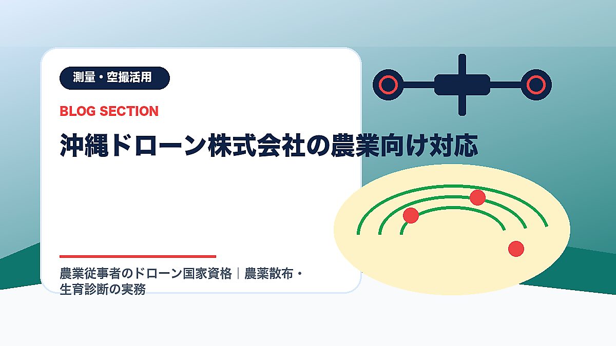 「沖縄ドローン株式会社の農業向け対応」の見出し画像