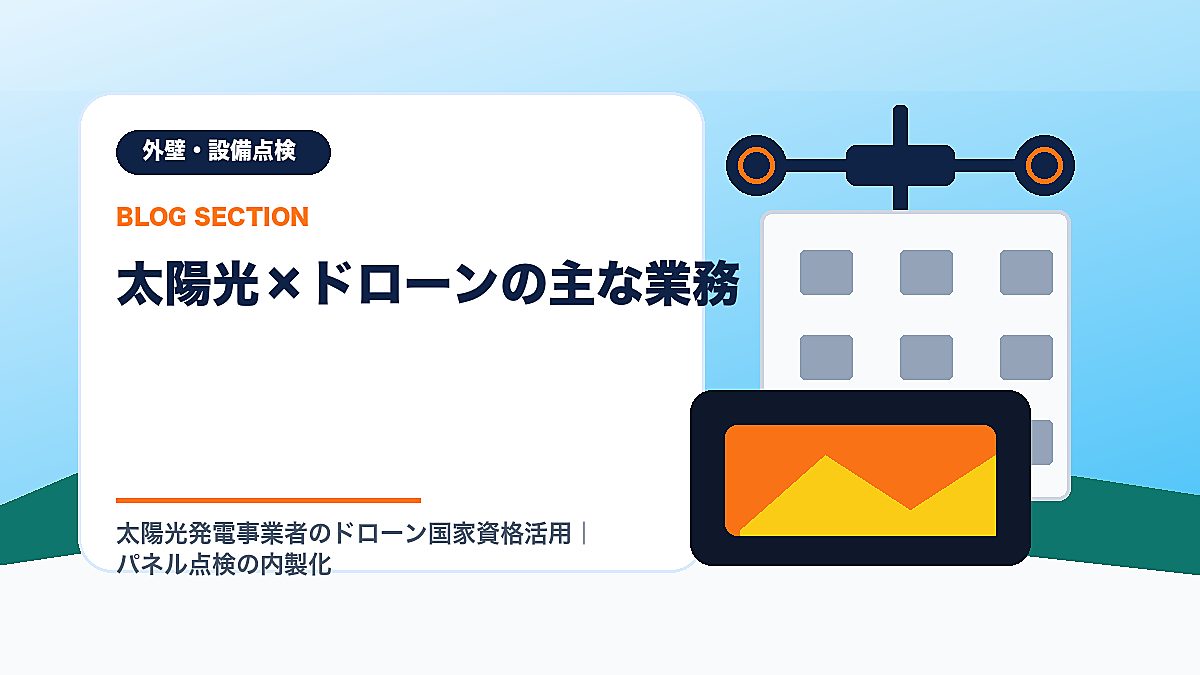 「太陽光×ドローンの主な業務」の見出し画像