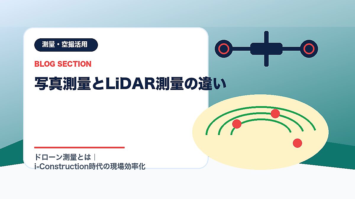 「写真測量とLiDAR測量の違い」の見出し画像